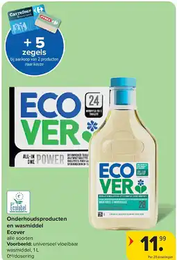 Carrefour Onderhoudsproducten en wasmiddel Ecover aanbieding
