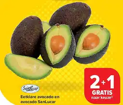 Carrefour Eetklare avocado en avocado SanLucar aanbieding