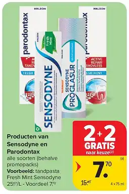 Carrefour Producten van Sensodyne en Parodontax aanbieding