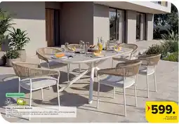 Carrefour Tafel + 6 armstoelen Atalanta aanbieding