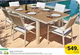 Carrefour Set tafel + 6 armstoelen Portofi no aanbieding