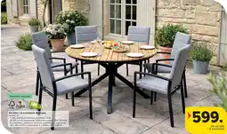 Carrefour Set tafel + 6 armstoelen Brisbane aanbieding