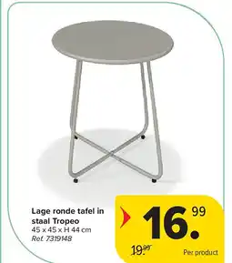 Carrefour Lage ronde tafel in staal Tropeo aanbieding