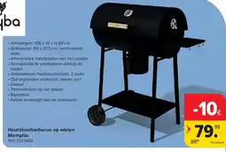 Carrefour Houtskoolbarbecue op wielen Memphis aanbieding