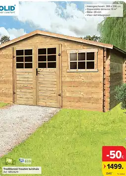 Carrefour Traditioneel houten tuinhuis aanbieding