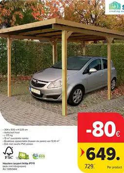 Carrefour Houten carport Initia P711 aanbieding