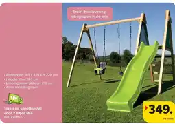 Carrefour Toren en speeltoestel voor 2 zitjes Mia aanbieding