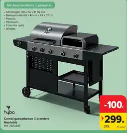 Carrefour Combi-gasbarbecue 3 branders Nashville aanbieding