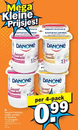 Albert Heijn Danone framboos vanille aardbei en abrikoos aanbieding