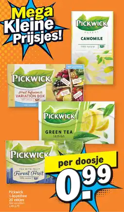 Albert Heijn Pickwick 1 kopsthee 20 zakjes aanbieding
