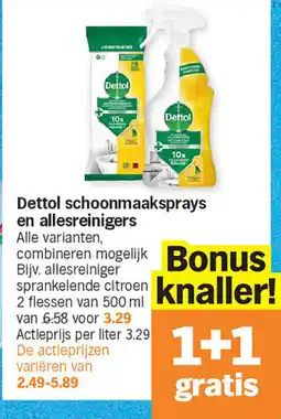 Albert Heijn Dettol schoonmaaksprays en allesreinigers aanbieding