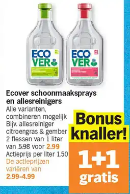 Albert Heijn Ecover schoonmaaksprays en allesreinigers aanbieding