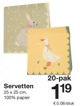 Zeeman Servetten aanbieding