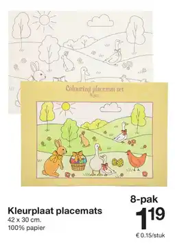 Zeeman Kleurplaat placemats aanbieding