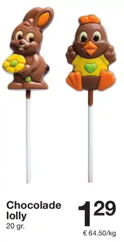 Zeeman Chocolade lolly aanbieding