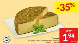 Intermarché Tomme Kaas peper citroen, wilde bloemen of rode chili aanbieding