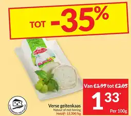 Intermarché Verse geitenkaas Natuur of met honing aanbieding