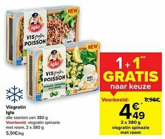Carrefour Visgratin spinazie met room aanbieding