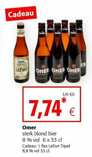 Colruyt Omer sterk blond bier aanbieding