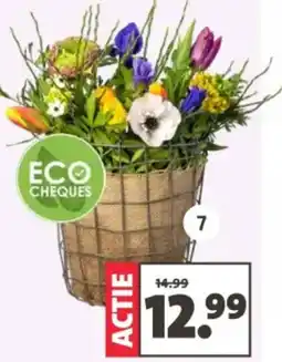 Intratuin Arrangement boeket in draadmand aanbieding