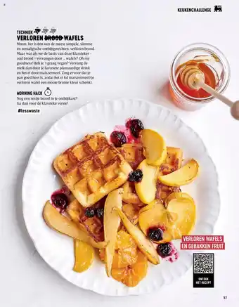Delhaize Techniek Verloren wafels en gebrakken fruit aanbieding