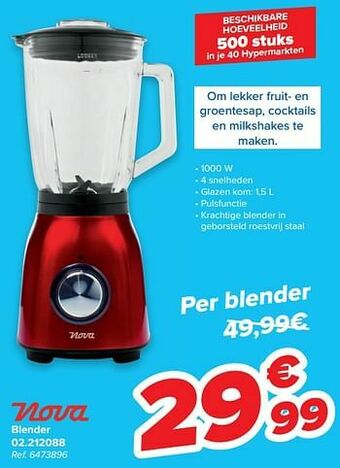 Carrefour Nova blender 02.212088 aanbieding