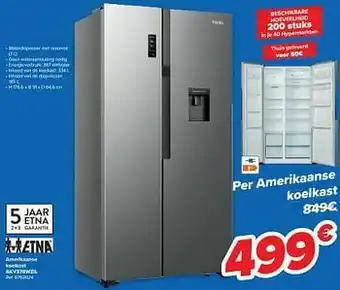 Carrefour Etna amerikaanse koelkast akv378wzil aanbieding