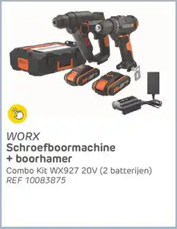 Brico Worx schroefboormachine + boorhamer aanbieding
