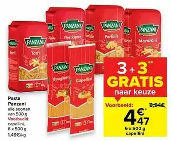 Carrefour Market Pasta panzani capellini aanbieding