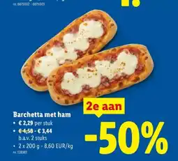 Lidl Barchetta met ham aanbieding