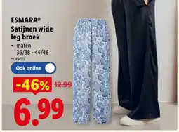 Lidl Satijnen wide leg broek aanbieding
