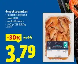 Lidl Gekookte gamba's aanbieding