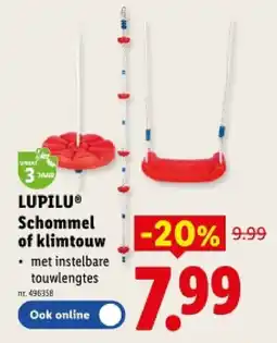 Lidl Schommel of klimtouw aanbieding