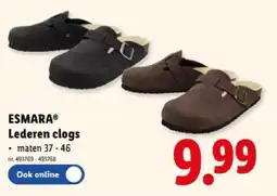 Lidl Lederen clogs aanbieding