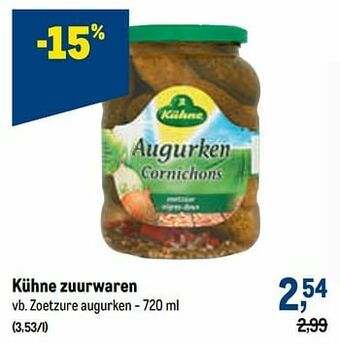 Kühne zuurwaren zoetzure augurken