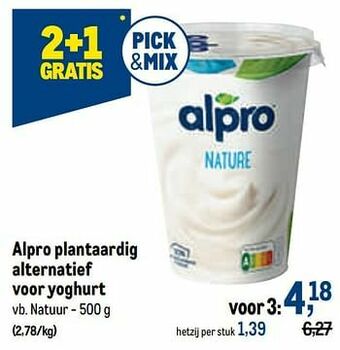 Makro Alpro plantaardig alternatief voor yoghurt natuur aanbieding