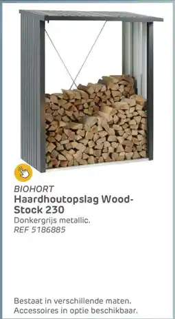 Brico Biohort haardhoutopslag wood stock 230 aanbieding