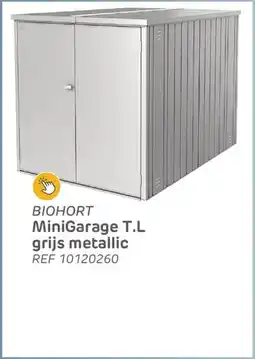 Brico Biohort minigarage T.L grijs metallic aanbieding