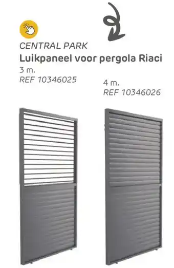 Central park luikpaneel voor pergola riaci