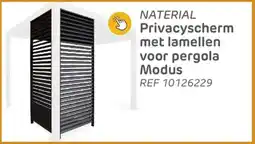 Brico Naterial privacyscherm met lamellen voor pergola modus aanbieding