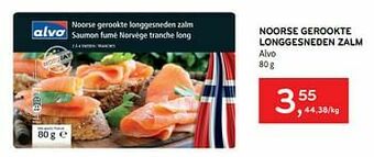 Alvo Noorse gerookte longgesneden zalm alvo aanbieding