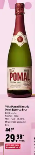 Delhaize Viña Pomal Blanc de Noirs Reserva Brut aanbieding