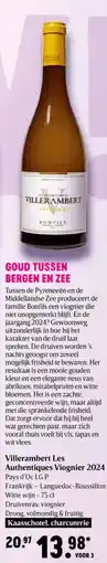 Delhaize Villerambert Les Authentiques Viognier 2024 aanbieding