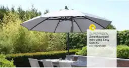 Brico Sungarden zweefparasol met voet Easy Sun XL aanbieding