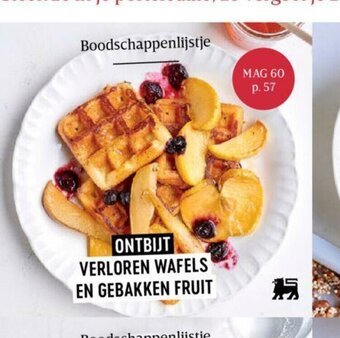 Delhaize Ontbijt Verloren wafels en gebakken fruit aanbieding