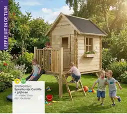 Brico Swingking Speelhuisje Camille + glijbaan aanbieding