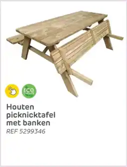 Brico Houten picknicktafel met banken aanbieding