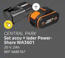 Brico Central Park Set acculader Power Share WA3601 aanbieding