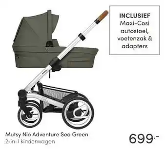 Baby & Tiener Mutsy nio adventure sea green 2-in-1 kinderwagen aanbieding