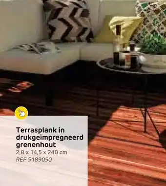 Terrasplank in drukgeïmpregneerd grenenhout